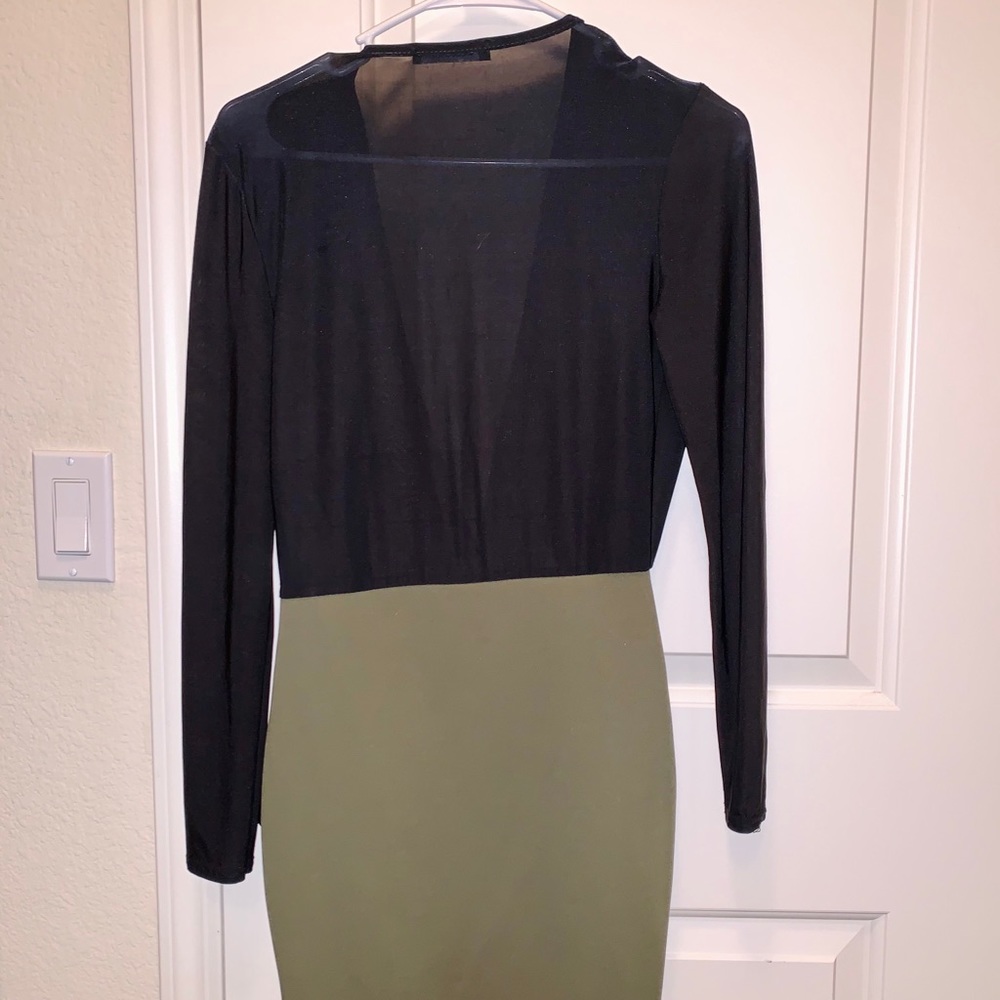 Plunging Neck Mini Dress